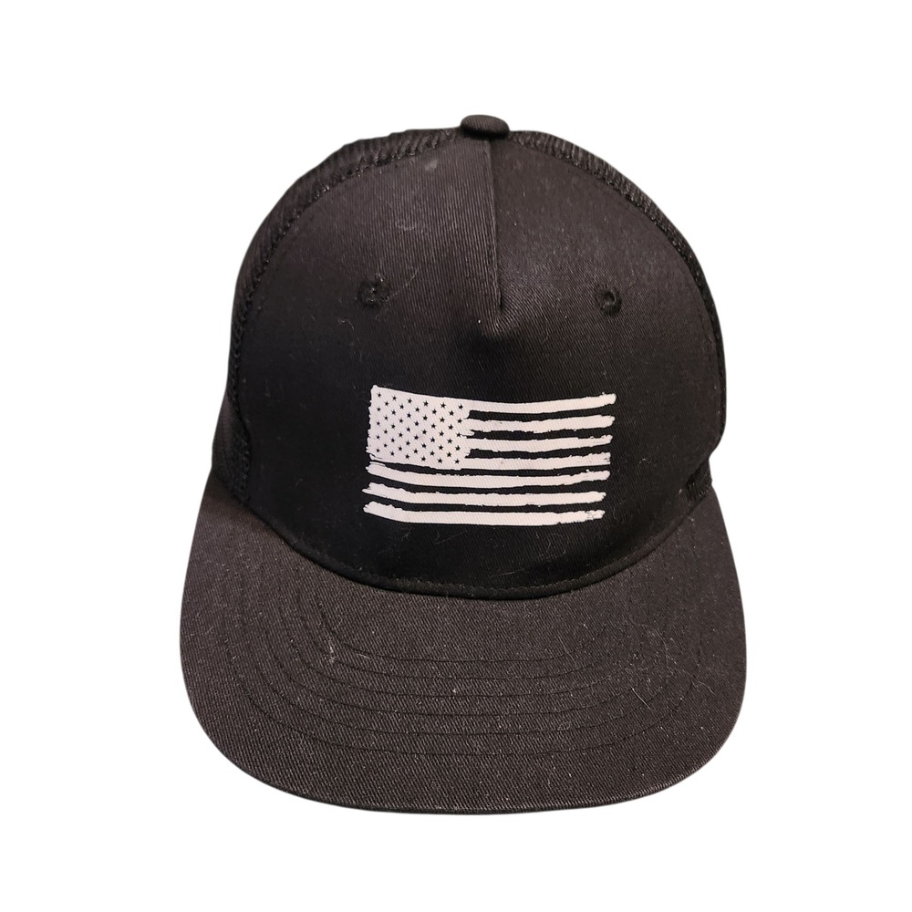 Black Mesh‎ Trucker Hat American Flag Graphic Adjustable Snapback Men